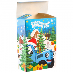 Коробка подарочная «С Новым годом», 16?23?7.5 см, Синий трактор