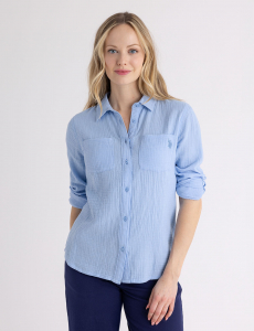 LONG SLEEVE CRINKLE GAUZE SHIRT