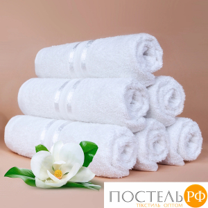 (1001) Полотенце (однотон) 30х50 см-12 шт Dome Harmonika Махра 440 г/м2 1001 Белоснежный (на бирке белый)