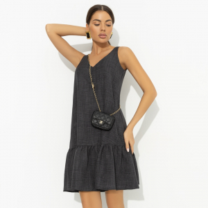 Сарафан свободного кроя, Динамичный стиль (серый)