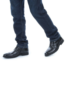 01-H9003-D25-SW3 BLACK Ботинки демисезонные мужские (натуральная кожа)