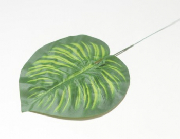 Искусственные цветы, Ветка лист диффенбахия для венка (1010237) зеленый