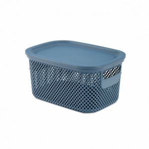 Корзинка NICKEL синяя 3.5л 17.2x23.6x12.2см с крышкой