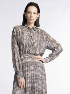 Юбка-гофре с анималистичным принтом