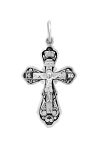 крест из серебра частично черненый штампованный