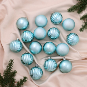 Ёлочные игрушки «Николь полоски», шары новогодние, d=5 см, набор 16 шт.