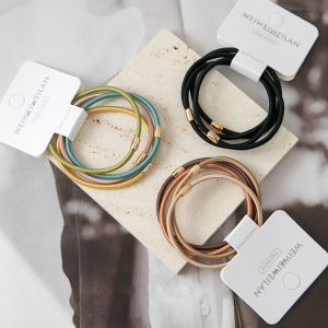 Набор резинок для волос цвет МЕТАЛЛИК с клепкой 4 шт.