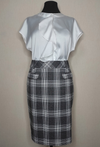 Юбка Bazalini 4681 серый клетка