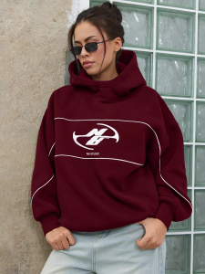 Утепленное худи с принтом