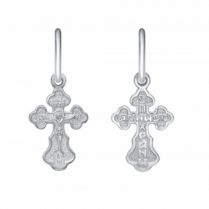 Крест из серебра литье белый