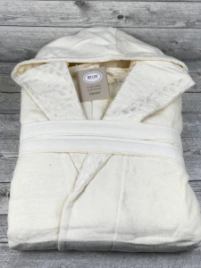 Халат мужской c капюшоном EFOR размер XX KREM кремовый