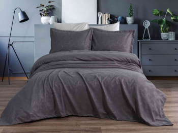 Покрывало EFOR Pique Bedspread BELKIS (240*260) с наволочками антрацит ANTRASIT