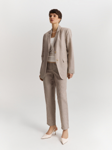 Однобортный жакет изо льна