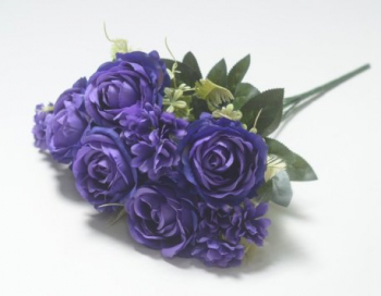 Искусственные цветы, Ветка в букете роза 9 веток (1010237)