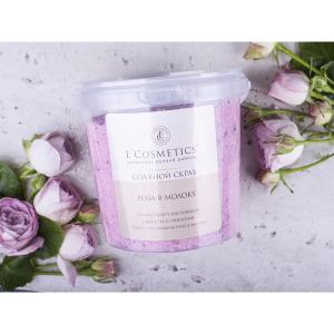 Соляной скраб для тела «роза в молоке» 1000 гр