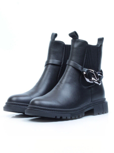 01-5267-1 BLACK Ботинки демисезонные (натуральная кожа, байка)