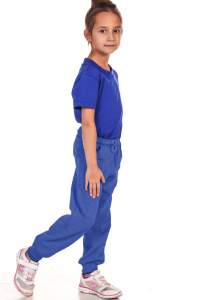 Брюки детские на манжете, футер (синий)
