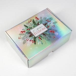Коробка подарочная новогодняя складная «Веточки», 30.5?22?9.5 см, Новый год