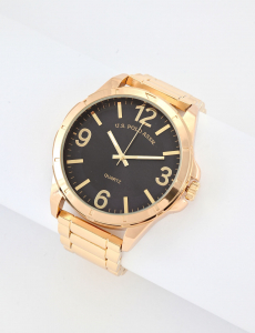 MENS GOLD LINK BRACELET WATCH