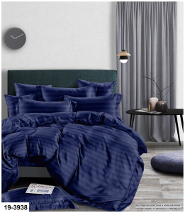 Страйп микросатин синий