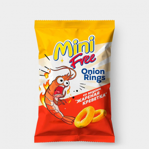 «Mini Free», луковые кольца со вкусом «Жареная креветка», 45 г