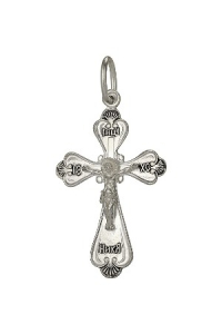 крест из серебра частично черненый штампованный