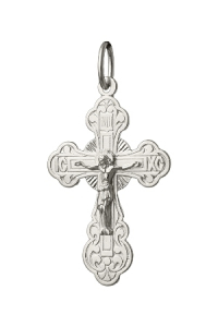 крест из серебра штампованный белый