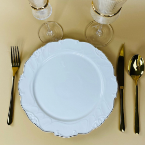 109-241 Набор из 6 тарелок 26см КРОКУС ЗОЛОТО в под.уп.(х6)Фарфор