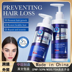Шампунь для роста волос с 5% миноксидил биотин SADOER Minoxidil biotin hair growith shampoo, 300 мл