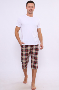 Шорты-бермуды мужские (клетка бежевый)