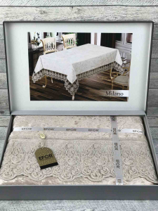 Скатерть EFOR MiLANO 160*220 прямоугольная капучино (CAPI)