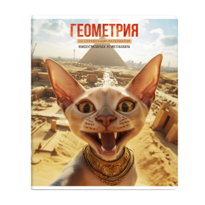 Тетрадь предметная арт. 69836/ ГЕОМЕТРИЯ /48 л., А5+, вн.блок - клетка, выборочный ТВИН УФ-лак,