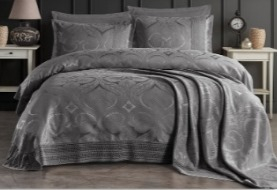 Покрывало EFOR Pique Bedspread ATIKE (240*260) с наволочками серый GRI