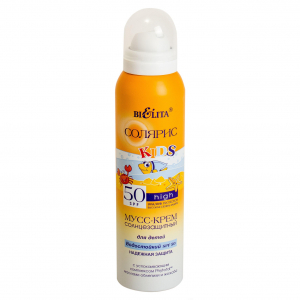 Мусс-крем для детей солнцезащитный Солярис водостойкий SPF 50, 150 мл  Белита