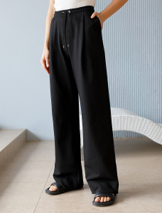 Свободные брюки из тонкого премиального футера с эластаном