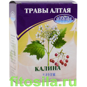 Калина, плоды, 50 г, коробочка, чайный напиток