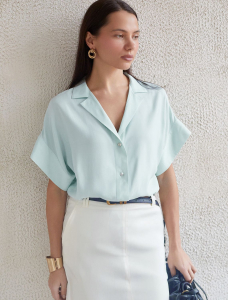 Блузка с коротким рукавом из вискозы с лиоцеллом