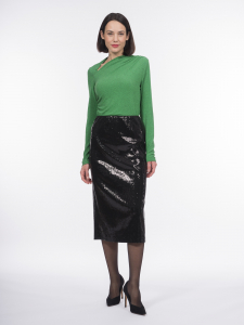 Юбка с пайетками длины миди