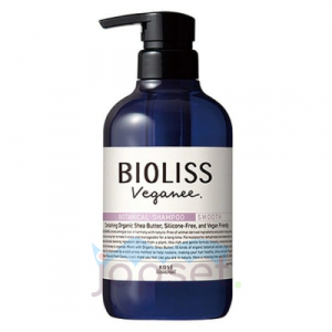 Bioliss Veganee Botanical Smooth Разглаживающий шампунь для волос, с натуральными маслами, аминокислотами и растительными экстрактами, с ароматом розы и черной смородины, 480 мл