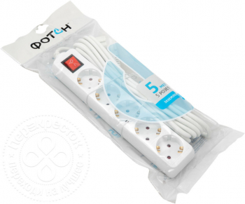 ФОТОН удлин.5м 5роз.с зазем.с ВЫКЛ.