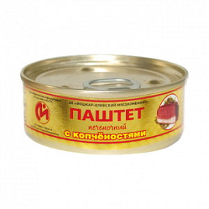 Консервы мясные Паштет печеночный с копчёностями №1 с ключом, 100 г
