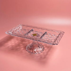 588-700 Прямоугольная менажница 32х18,5х12см на ножке в под.уп.(х6)Стекло