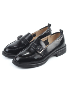 03-PDEB102-3 BLACK Лоферы женские (натуральная кожа)