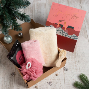 Новогодний подарочный набор «Этель. Хэппи нью йеар», 5 предметов, полотенце 50?90 см, 30?60 см, расчёска, мочалка