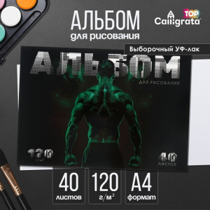 Альбом для рисования Calligrata «Спорт» А4, 40 листов на склейке, обложка мелованный картон, выборочный УФ-лак, блок офсет 120 г/м?