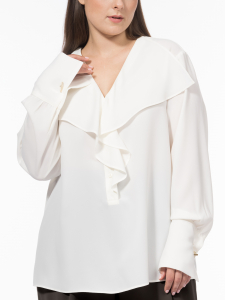 Блуза с широким струящимся воротником