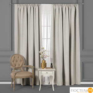 CASSIA ШАНТОРИ экрю Штора на шт.ленте 200x260, 1пр, плстр