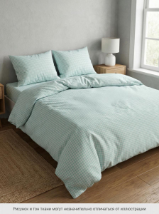 Комплект постельного белья Клеточка мятный бязь