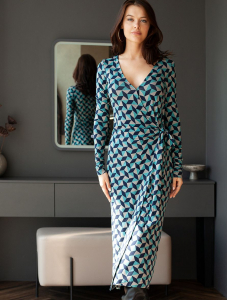 Платье на запАх из трикотажной вискозы с эластаном