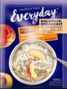 EVERYDAY BALANCED BREAKFAST Каша овсяная персик со сливками 40г